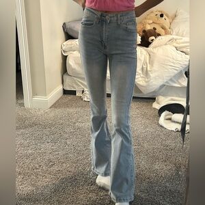 SHEIN Light Blue Wide Leg Jeans